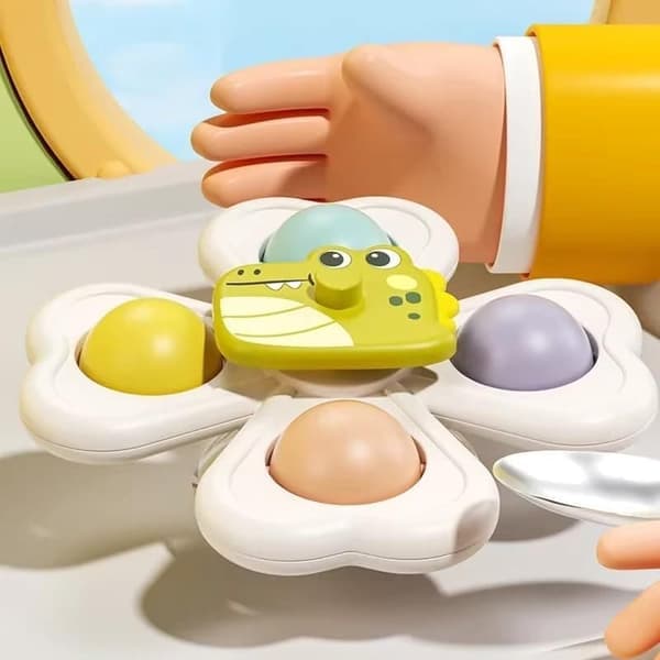 3-pack Fidget Spinner med Sugkopp för Barn - Snurrande Leksak Multifärg B