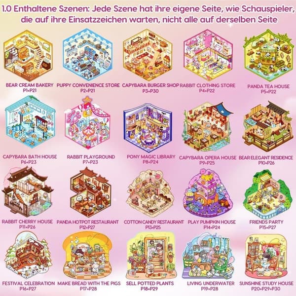 DIY Tarrat Askartelu – 3D Talo Tarrat Set Stressinlievitys B