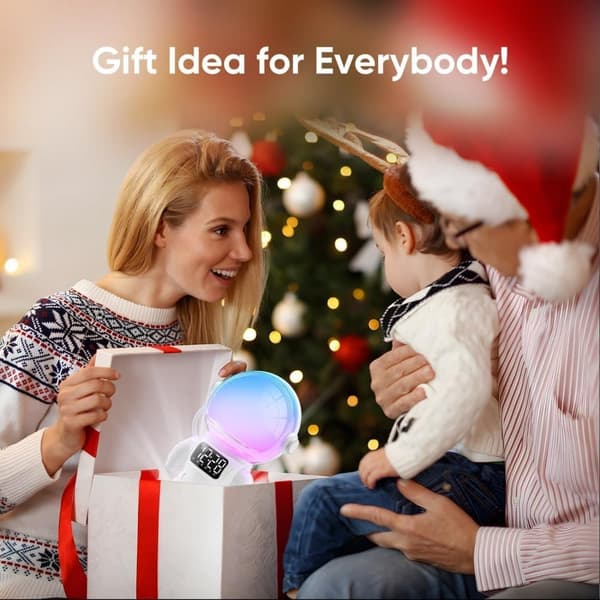 Seinäkello hälytyksellä ja yövalolla, Bluetooth-kaiutin herätyskello lasten makuuhuoneeseen