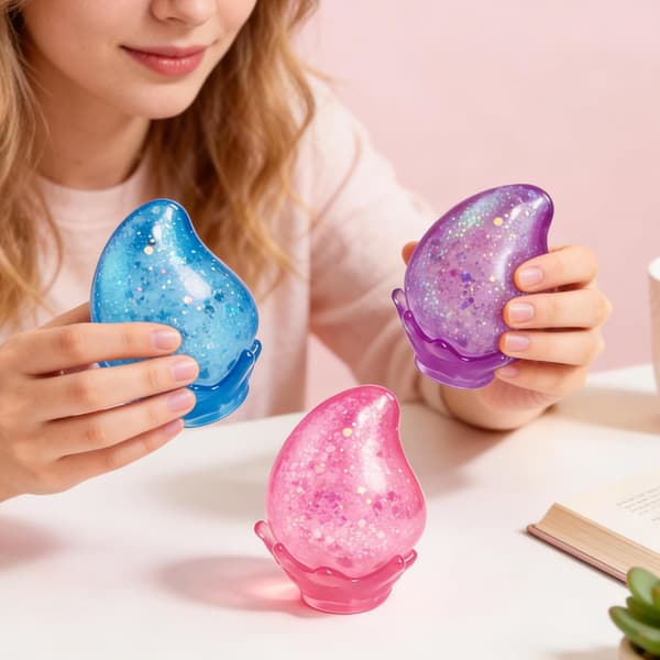 Dream Drop Squishy Leksaker, Vattendroppe Stressbollar för Barn & Vuxna Pink