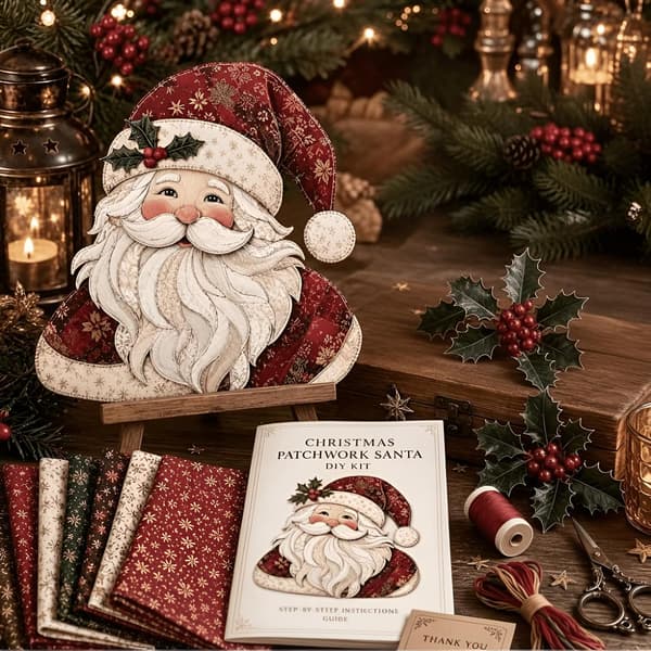 DIY Christmas Patchwork, Pre-cut Fabric Pieces for Handmade Christmas Decoration, Creative Sewing Project for the Home Christmas Dachshund