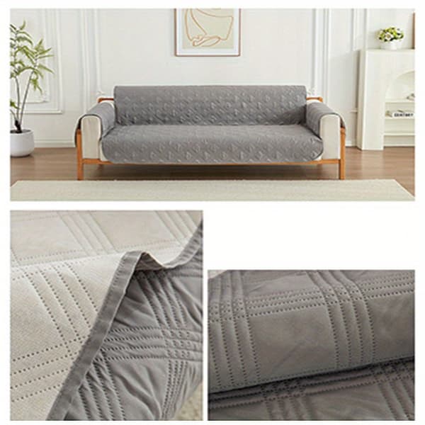 Vanntett L-formet sofatrekk 55×196cm, sklisikker elastisk sofatrekk for kjæledyr, barn og stue, grå Grey 55x196cm