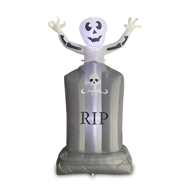 Oppblåsbart Halloween-spøkelse 1,8 m med gravstein og LED, dekorasjon for hage og plen