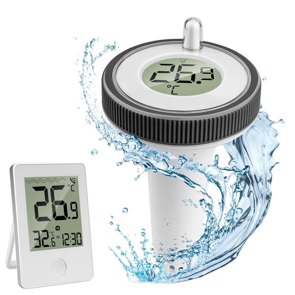 Trådlös pooltermometer, flytande digital vattentermometer, IP67 vattentät för pool, damm, spa White