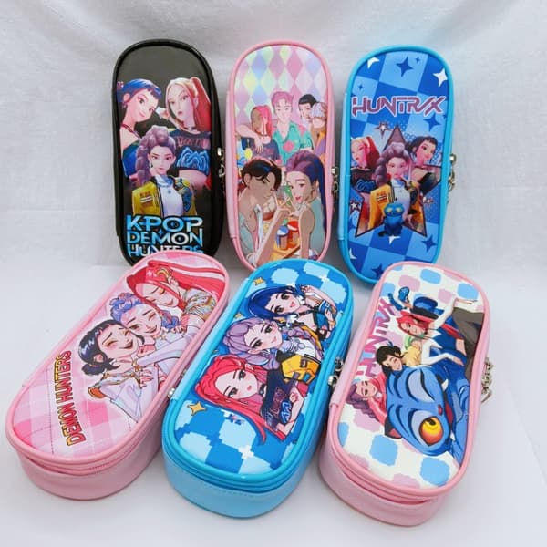 K-Pop Demon Hunters / Huntrix + Pencil Case + Double Zipper + PU + Spacious + School #1
