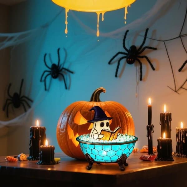 Halloween natlampe – Sød spøgelseslampe til badekar, perfekt halloweenpynt & gave
