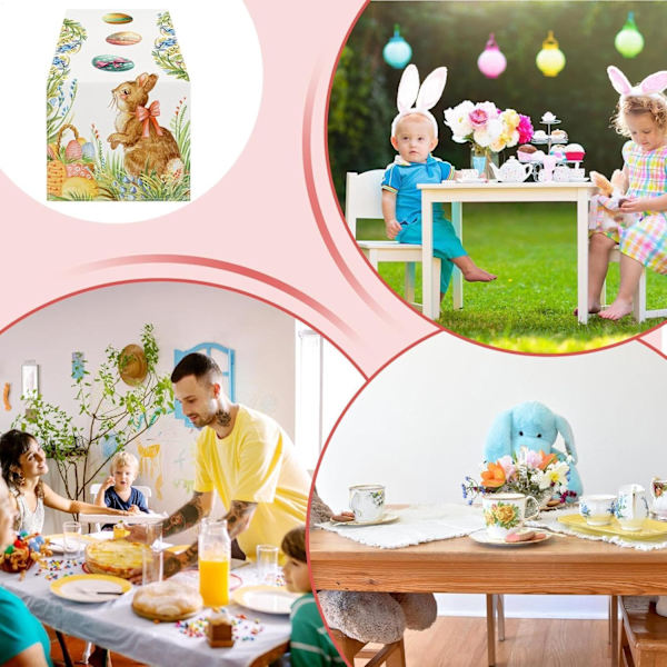 Easter Table Runner 33x183cm – Easter Table Decoration with Easter Eggs Rustic Spring Decoration for Kitchen & Dining Room ZQ-360