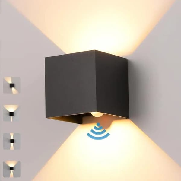 LED Wall Lamp 12W Indoor/Outdoor with Motion Sensor, 3000K Warm White, IP65, Adjustable Beam Angle