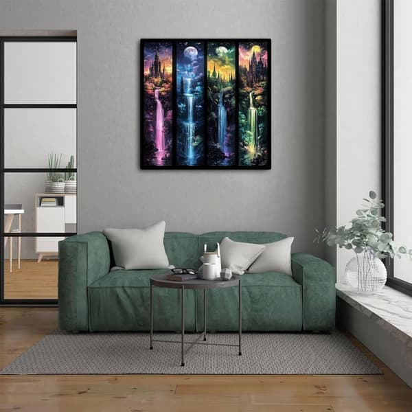 Vannfall Landskap 5D Diamantkunst - Eventyrslott DIY Full Drill 35x35 cm