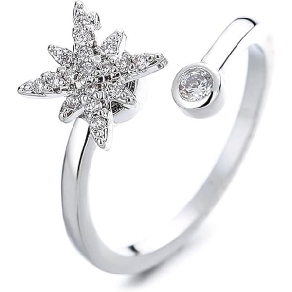 Stressring 3-pakning – Justerbar Fidget Ring & Angstring i Rustfritt Stål for Kvinner