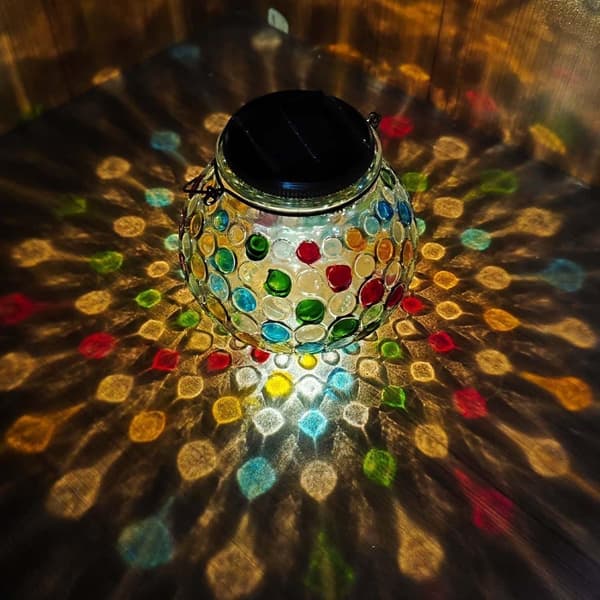 Utendørs solcellelampe Mosaikk Bordlampe Vanntett 1st-varmljus