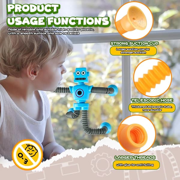 Robot Sensoriske Reiseleker 4 stk for småbarn Gutt i alderen 3-9 år Fidget-leker