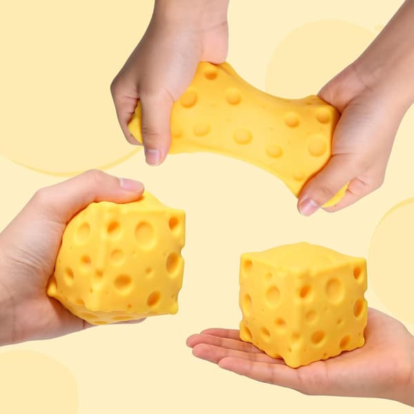 1/2/3 STK Osteklemme, Blød Squishy Osteblok Klemme Fidget Legetøj 2pc-Square