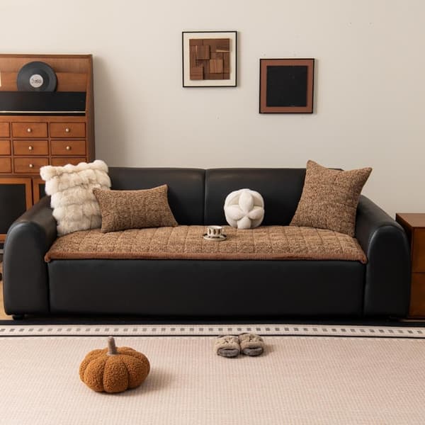 Tykt chenille-sofadeksel, sklisikkert mykt sofatrekk for familie og kjæledyr Grey 70x70cm