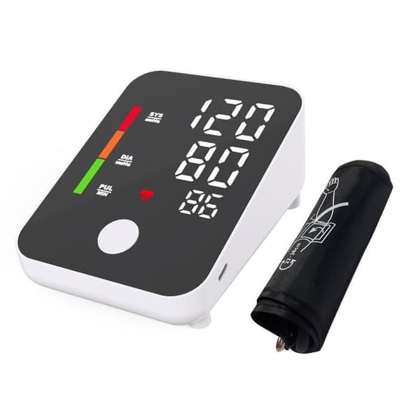 Blodtryksmåler overarm Sphygmomanometer til hjemmebrug 2x50 hukommelse LED-display
