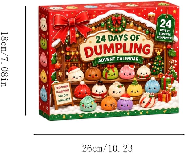 Julekalender 2026 med 24 Squishy, Adventskalender med Søte Mini Fidgetleker og Sensoriske Leker for Voksne