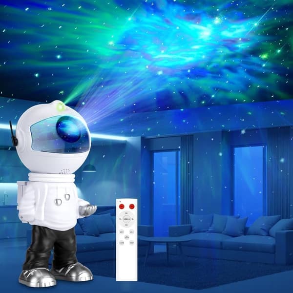 Astronaut Stjernehimmel Projektor LED Natlampe & Projektion, 360° Roterende til Børn