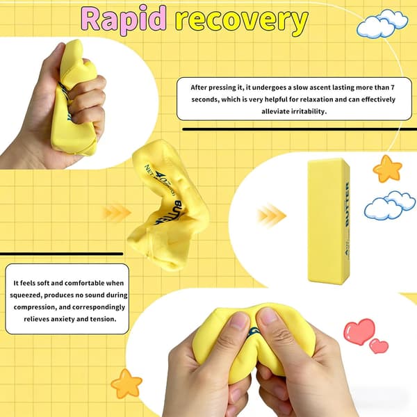 1/2/4 pakker langsomt stigende squishy smørklemmelegetøj pakke sensorisk stressaflastende squishies blødt og strækbart fidgetlegetøj 2pcs
