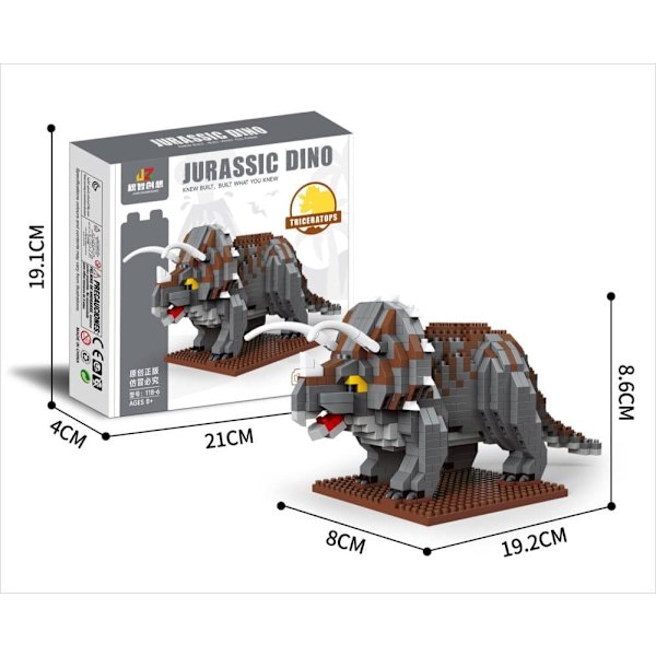 Mini Byggeklodser Dinosaur – T-Rex Model Dekoration til Børn 6+ E