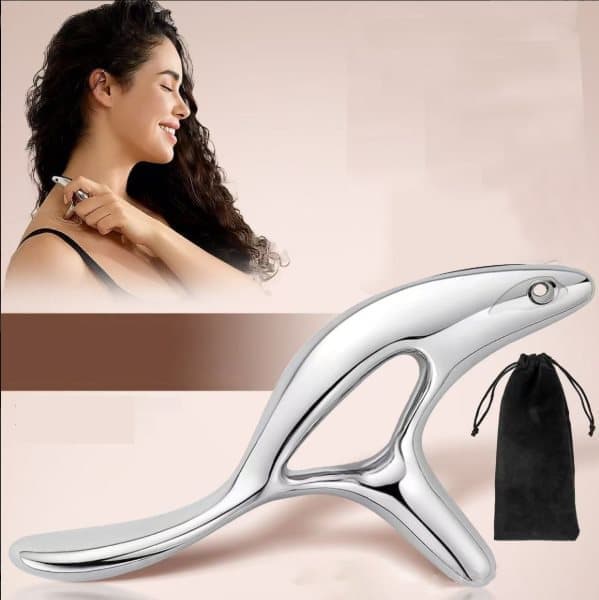 Gua Sha i rostfritt stål & triggerpunktsmassageverktyg 2-pack – Fascia release & lymfdränage