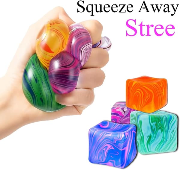 Squishy stresskube anti-stressbold til voksne, langsomt tilbagevendende sensorisk legetøj til kontor og hjem Orange 3cm