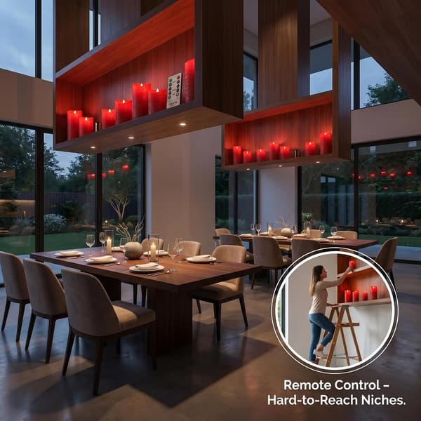 3-pack LED pillar candles 10/13/15 cm flameless with remote control, timer, dimmer and flickering flame for home decoration Grey Battery-operated