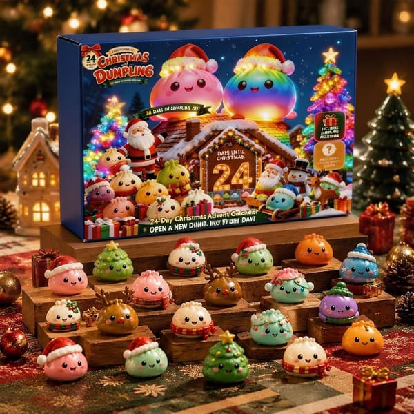 Julekalender 2026 Squishy – 24 dage med søde mini-klemmelegetøj, julekalender og fidget-legetøj til voksne