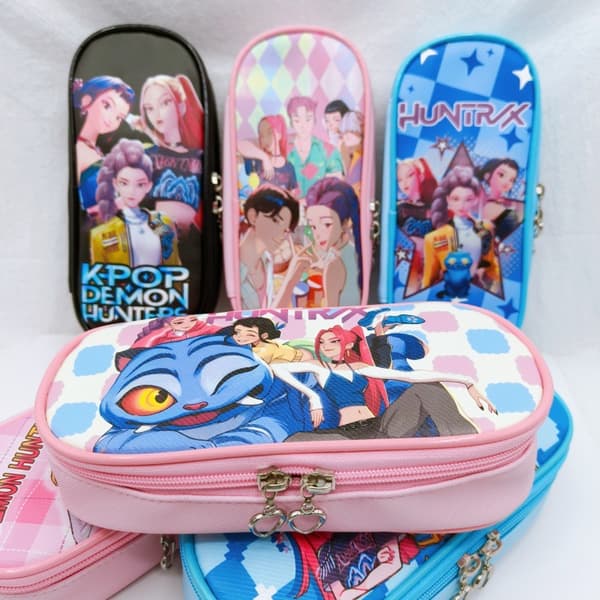 K-Pop Demon Hunters / Huntrix + Pencil Case + Double Zipper + PU + Spacious + School #1