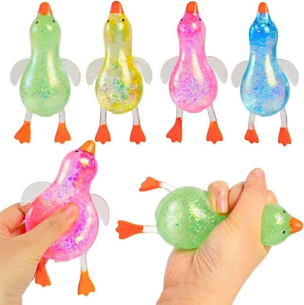 4 st Glitter Anka Kläm Sensorisk Fidgetleksak för Vuxna Tonåringar