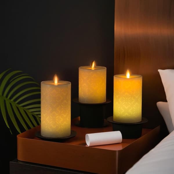 3-pack Color Changing Flameless LED Pillar Candles with 18-Key Remote Control, Timer, and Flickering Flame