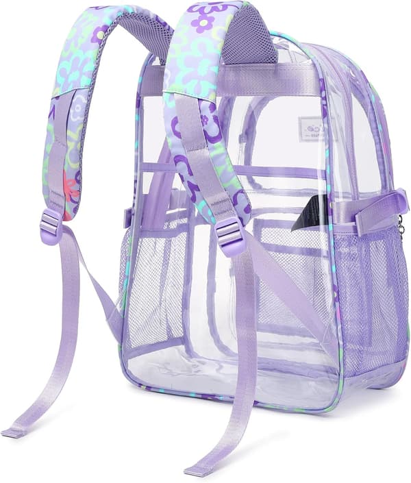 Transparent Backpack for Girls, Clear School Backpack for Kids, Practical and Durable School Bag 45x32x17 cm Black