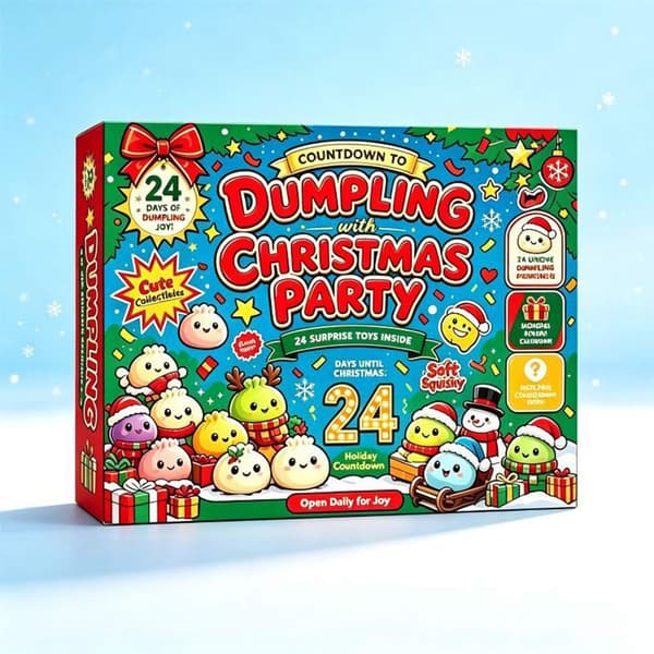Julekalender 2026, 24 Squishies – Squishy klemmelegetøj med slow-rise effekt, fidget-legetøj og søde juleoverraskelser