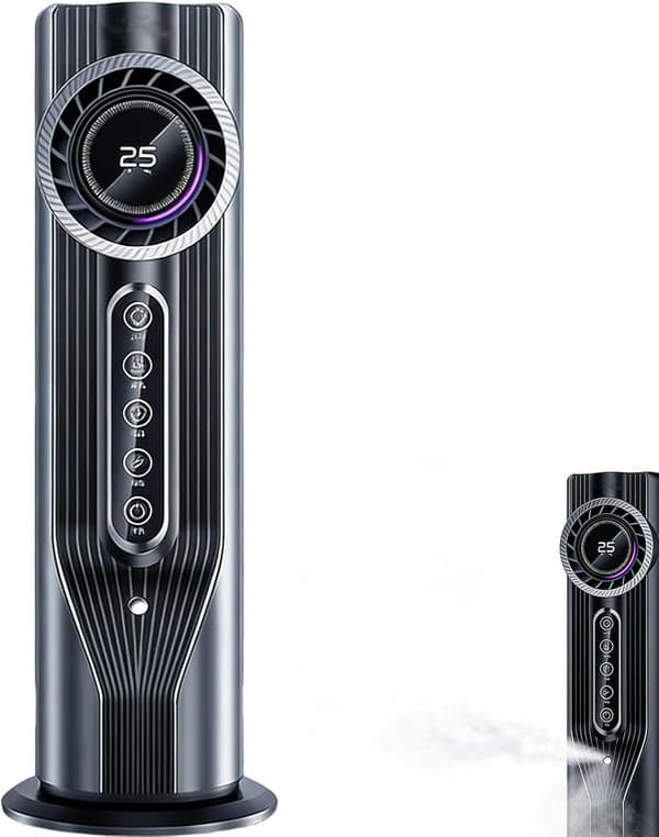 Bærbar aircondition, 3-i-1 fordampningsluftkøler, 100 ml mini AC, 6 hastigheder, 6 timers timer bordventilator