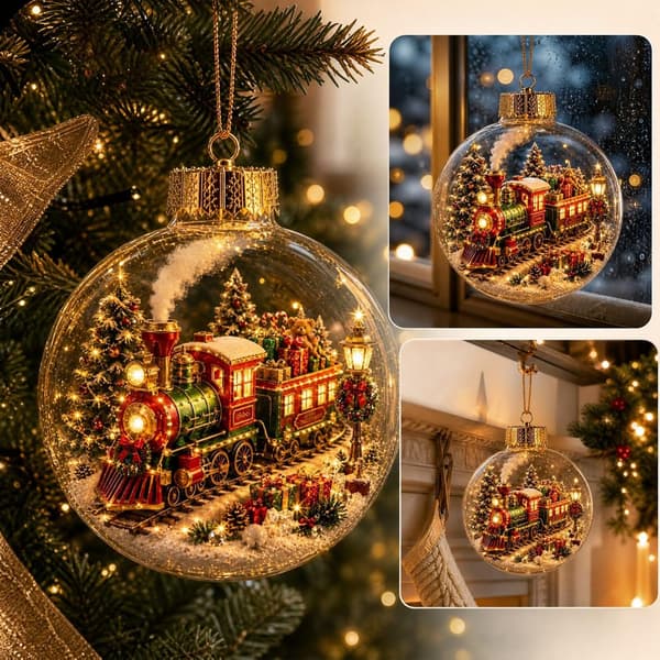 6 stk. selvlysende julekuler, mini julepynt med varmt LED-lys, gull juledekorasjon for juletre og peishylle