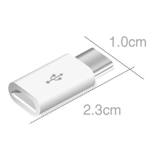 2 pack Micro USB till USB C adapter svart