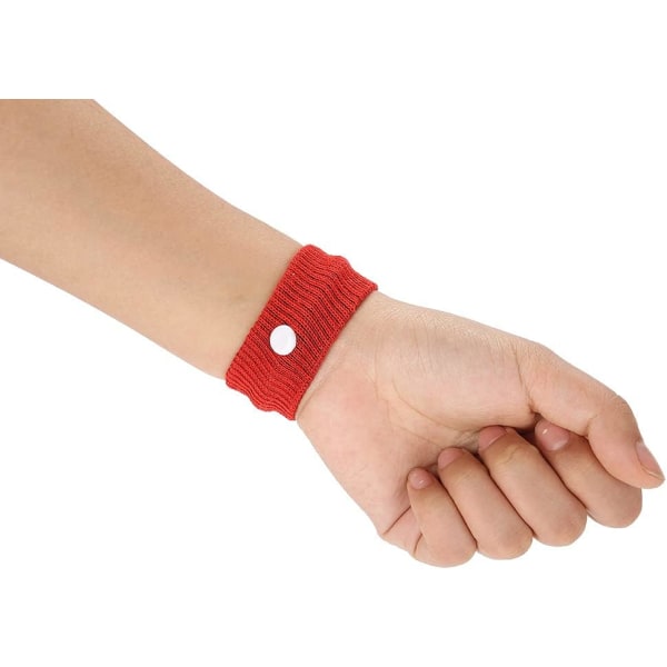 Anti-syke armbånd, 1 par røde reise anti-syke seler