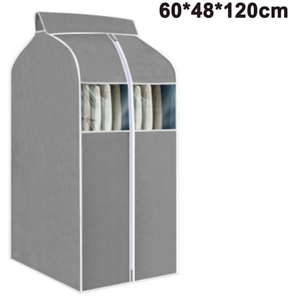 1 stk 60 x 48 x 120, Grå Hengende Klær Bag, Støvtett Klar PVC