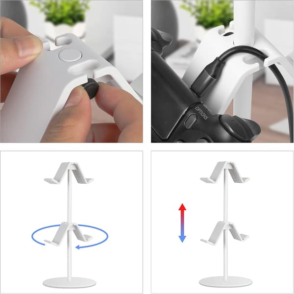 1 stk. Universal Hovedtelefon og Controller Holder (Hvid), Gamepad