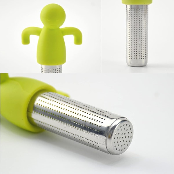 2 stk. rustfritt stål silikon teinfuser, hengende tefilter
