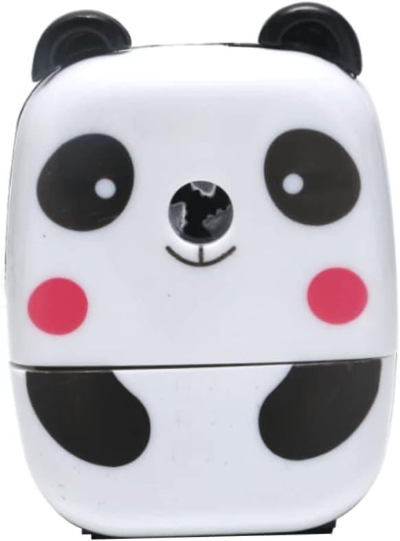 Pandaformad manuell pennvässare, kontorsmaterial, söt roterande
