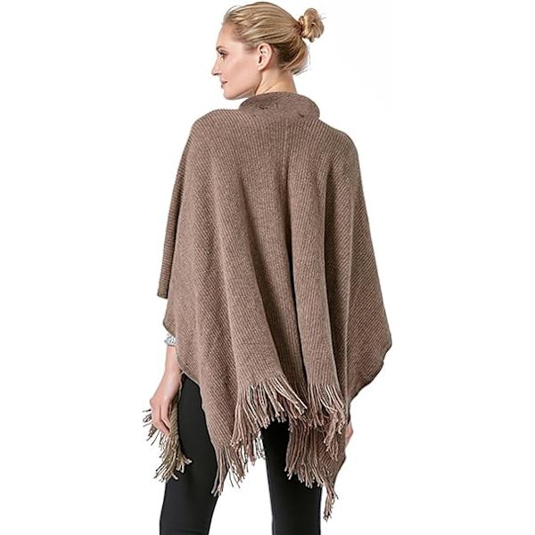 1 kpl Poncho Shawl (Khaki) Naiset Talvi Elegantti Neuletakki Cape Pock