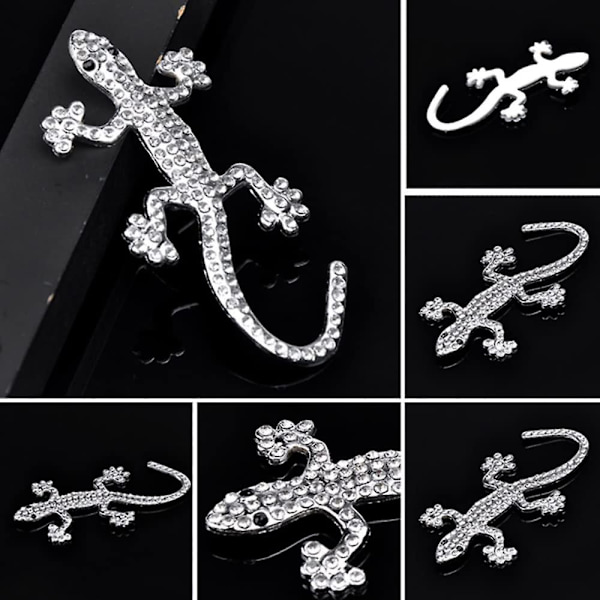 Bilklistremerke 2 stk. Metall 3d Stereo Gecko Klistremerke Bilklistremerke De