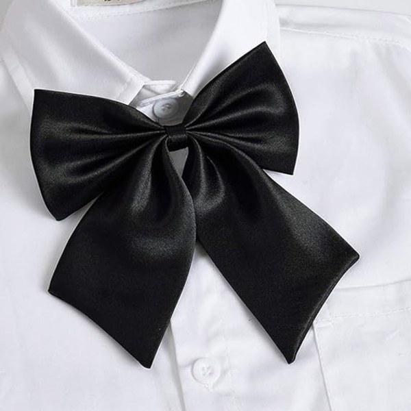 Silk Bow Tie for Women(Black), Cute Anime Bow Tie for School Girl