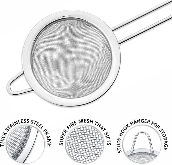 3 stk. tesier finmasket si (7cm 8cm 10cm) størrelse rustfrit stål