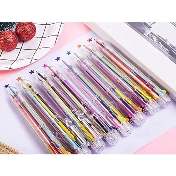 8 stk. Multifarvede kuglepenne 8-i-1 Retractable Kuglepenne 8 Farver