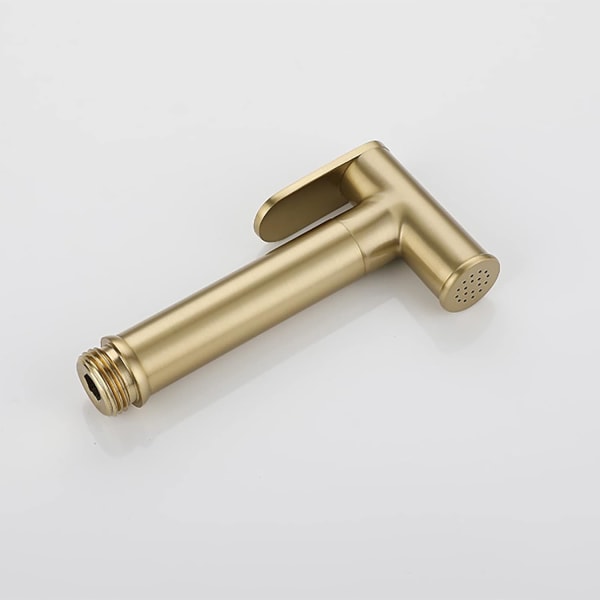 Handhållen bidéslang för toalett, toalett spray kit borstad guld