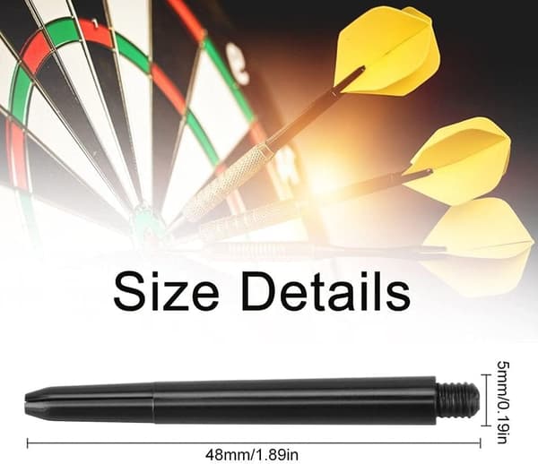 100 stk 2BA sorte dartpiler 48mm (sorte) Medium Dart Shaft Rake S