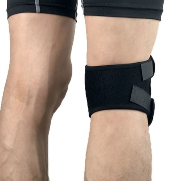 L Sort rustfrit Patella knæ med dobbelt kompression dynor