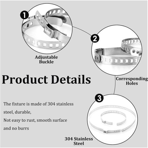 Lotnut 10-pak Universal Shaft Slangeklemmer, Justerbar Rustfritt Stål