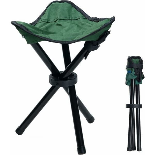 Grön bärbar 3-bens hopfällbar duk tripod, lämplig för vandring